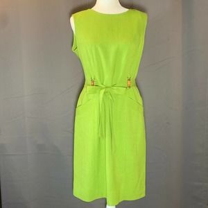 Lime Green Dress with Pockets Tracy Ellen Vintage